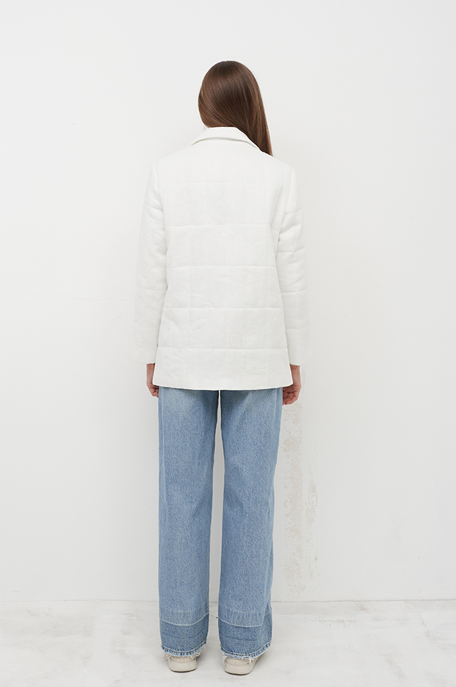 Жакет стьобаний льон айворі (ЖА 16/1)